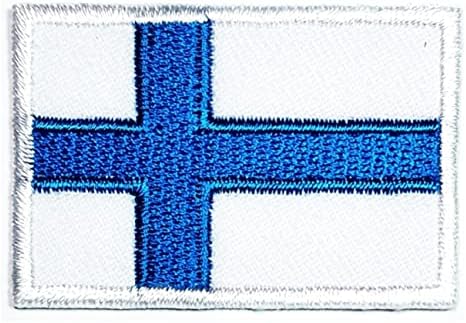 Kağıt mendil 1. 1X1.6 İNÇ. Mini Finlandiya Bayrağı Yama Ülke Bayrağı İşlemeli Aplike Amblem Üniforma Askeri Taktik
