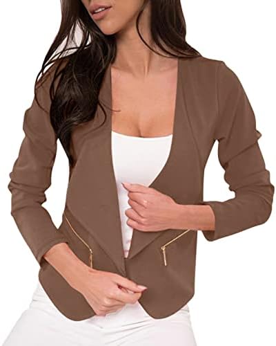 Balakıe Blazer Ceketler Kadın Iş Ofis Dış Giyim Uzun Kollu Yaka Ceket Yaz Moda Blazer Takım Elbise