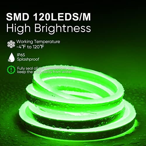 Parlaklık Dekor Paketi Ürünleri Alüminyum Kanal Parça Paketi ile Yeşil 20 M/65.6 ft LED Neon Halat aydınlatma kiti