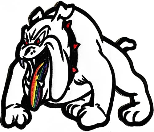 Kağıt mendil. Büyük Büyük Jumbo Beyaz Pitbull Bulldog Yama Köpek Karikatür Demir on Patch İşlemeli Aplike Başarmak