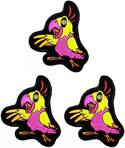 Kleenplus 3 adet. Güzel Papağan Çocuklar Karikatür Yamalar Kuş Demir On Aplike Motif Yama için Uygun Çocuk Yetişkin