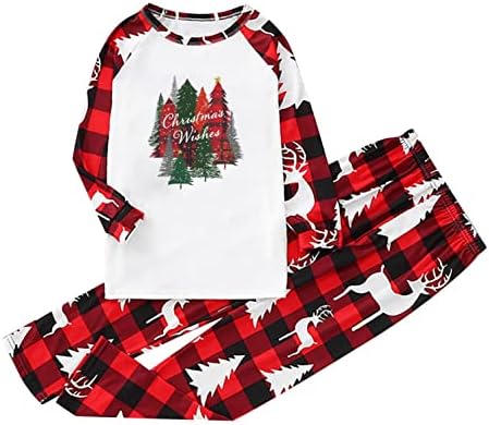 Eşleşen Pijama Pantolon Aile artı Boyutu Aile Eşleştirme Kıyafetler Noel Ağacı Pijama Seti Ekose Noel Pijama
