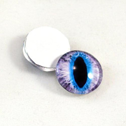 16mm Cam Mor ve Mavi Kedi Gözleri Veya Ejderha Gözler Cabochons Fantezi Sanat Bebek Tahnitçilik Heykeller veya Takı