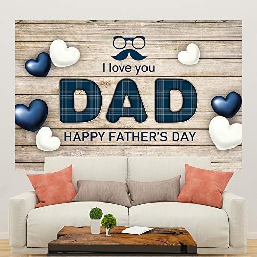 Ticuenicoa 5×3ft Mutlu babalar Günü fotoğraf arka fonu Rustik Ahşap Mavi Beyaz Kalp Fotoğraf Arka Plan Mutlu babalar