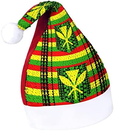 Tribal Kanaka Maoli Bayrağı Komik Noel Şapka Pullu Noel Baba Şapkaları Erkekler Kadınlar için Noel Tatil Parti Süslemeleri