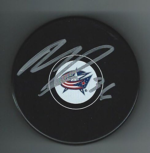 Michael Paliotta İmzalı Columbus Blue Ceketler Diski-İmzalı NHL Diskleri