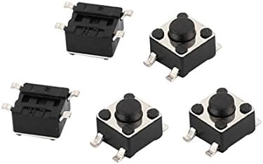 Aexit 5 adet 4 Ağ Ürünleri Pin Kare 4.5 mm x 4.5 mm x 3.8 mm Kendinden Kilitleme DPDT Mini basmalı anahtarlar Düğme