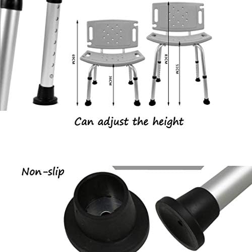 KNOXC Banyo Tabureleri, banyo sandalyesi duş sandalyesi Tabure duş oturağı Yüksekliği Ayarlanabilir Alüminyum hoparlör
