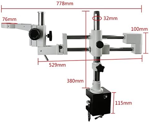 N / A Evrensel Çift Boom Lab Endüstriyel Zoom Trinoküler Stereo Mikroskop Standı Tutucu Braketi Kol 76mm Microscopio