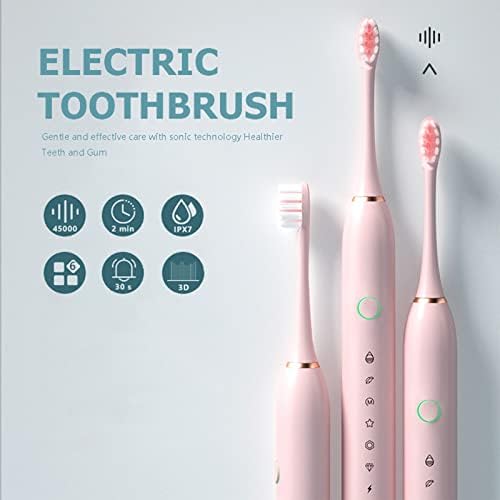 ???????-??? Elektrikli Diş Fırçaları-Yetişkinler ve Çocuklar için Elektrikli Diş Fırçası, 8 Kafalı Şarj Edilebilir
