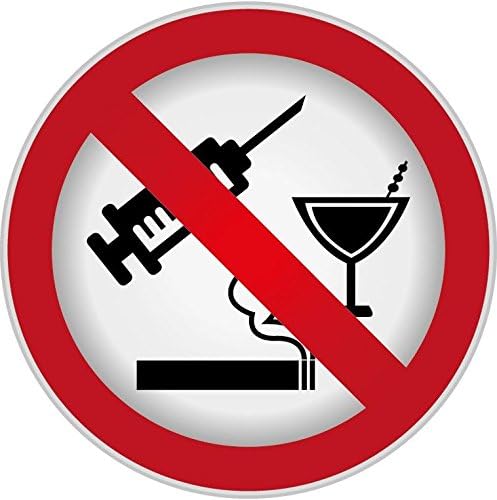 Yasak Dur Dikkat İşareti Uyuşturucu Yok Alkol Sigara Sticker Çıkartma Tasarımı
