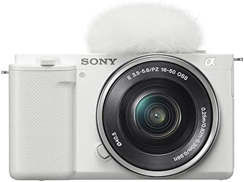 Sony ZV-E10 Aynasız Kamera 16-50mm Lens, Beyaz Paket 64GB SD Hafıza Kartı, omuzdan askili çanta, 40.5 mm filtre kiti