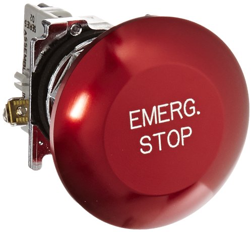 Eaton 10250T29 Acil Durdurma Buton Anahtarı, 30,5 mm Çap, Anlık Çalıştırma, Kırmızı, SPST-NC Kontaklar