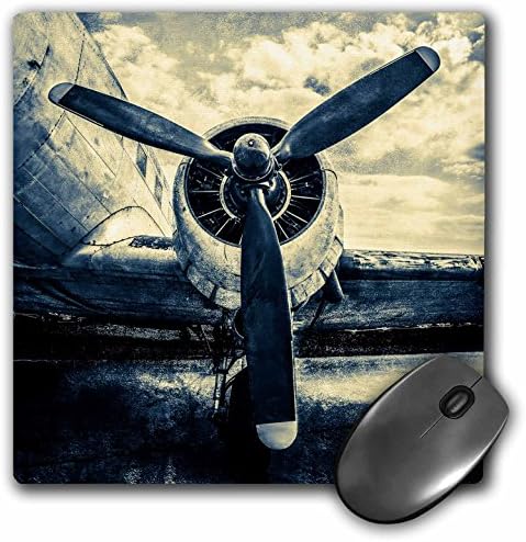 3dRose Mouse Pad Havacılık Özetleri-Eski Bir Uçağın Pervanesi. Stilize Fotoğraf, 8 x 8 (mp_271981_1)
