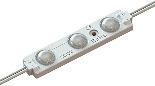 200 adet UL SMD 2835 Su geçirmez LED Modülü (Optik Lensli 3 LED Yüksek Güçlü Çip, Beyaz , 1.2 W, L70.5 x W14.5 x H7.8mm)