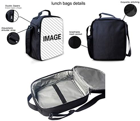 HUGS IDEA 3 Adet okul çantası seti, Termal yalıtımlı öğle yemeği çantası çanta kalem kutusu ile