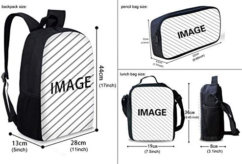 HUGS IDEA 3 Adet okul çantası seti, Termal yalıtımlı öğle yemeği çantası çanta kalem kutusu ile