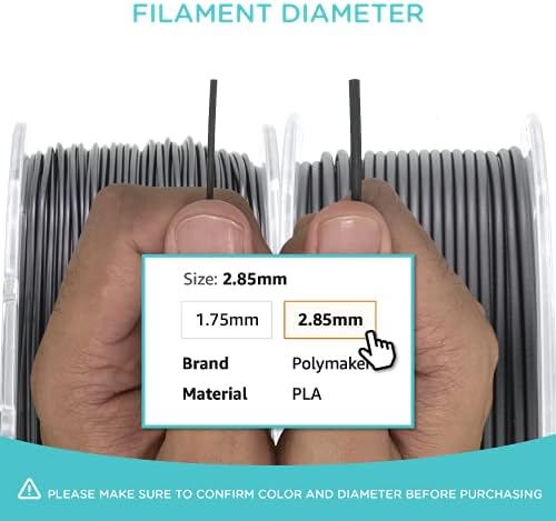 2.85 mm (3mm) sert PLA 2.85 mm 3D Yazıcı Filament, 3 kg Gri PLA Filament-Polymaker PolyMax PLA 2.85 Gri Filament 3D