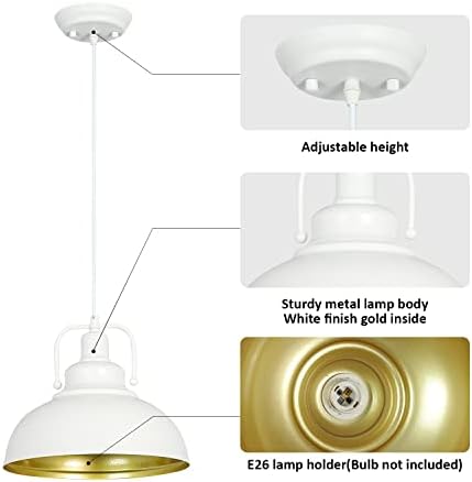 DLLT endüstriyel kolye ışık fikstür, Metal rustik ayarlanabilir asılı tavan lambası, Vintage beyaz kolye lamba, çiftlik