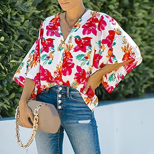 Bayan Tunik Üstleri Kadın Katı Rahat V Boyun T Shirt Uzun Kollu Önlük Gömlek Kadınlar için Nokta Bluz Tees