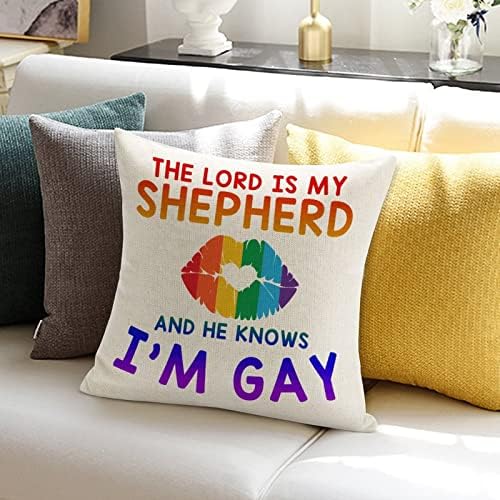 Lezbiyen Gay Pride Pansexual Transseksüel Atmak Yastık Örtüsü Efendisi Benim Çoban ve O Bilir ben Eşcinsel Yastık