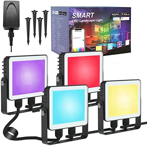 FLORİDİA akıllı LED sel ışık, RGBW, WiFi açık dim renk değiştirme spot APP kontrolü, IP65 su geçirmez sahne ışıkları,