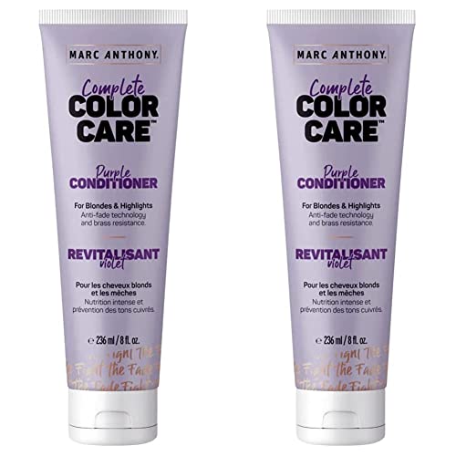 Marc Anthony Komple Renk Bakımı Sarışınlar ve Öne Çıkanlar için Mor Saç Kremi, 8 Ons( Ambalaj Değişebilir) (2'li Paket)