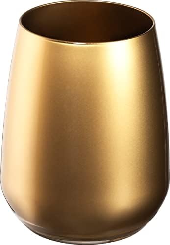 Bardak Cam-Çift Eski Moda Seti 6 Bardak Altın SERBESTLİK DERECELİ Kaya tumblers Sapsız Kristal Viski Bourbon İçecek