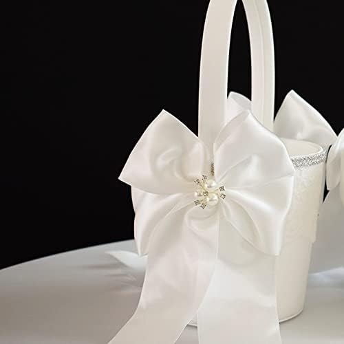 ATAİLOVE Düğün Çiçek Kız Sepeti, Royal Premium Serisi-Fildişi