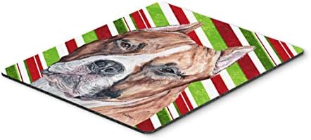 Caroline'ın Hazineleri SC9800MP Staffordshire Bull Terrier Staffie Şeker Kamışı Noel Mouse Pad, Sıcak Ped veya Trivet,