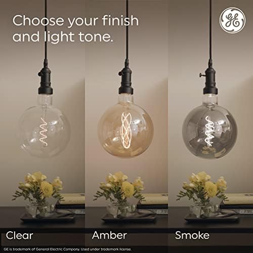 GE aydınlatma Vintage stil LED ampul, 40 Watt Eqv, Amber cam, sıcak mum ışığı, G25 küre ampul, orta Taban