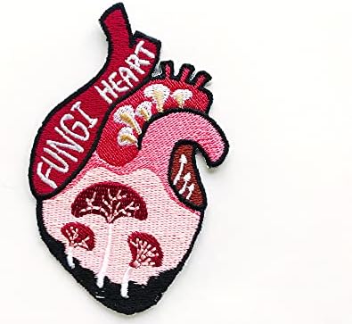 Tyga_Thaı Mantar Kalp Mantar Anatomik Kalp Logosu Yamalar Demir Dikmek İşlemeli Aplike Rozeti İşareti Yama Giyim Kostüm,
