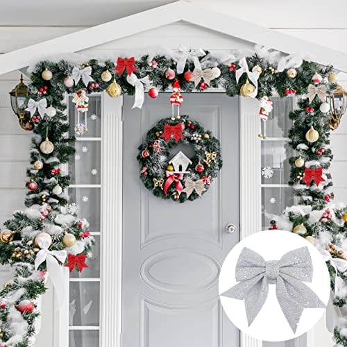 Alipis Noel Süslemeleri Noel Yay Süsler Küçük Ağaç Yay Glitter Pullu Bow Kravatlar Çelenkler için Noel Ağacı Kolye