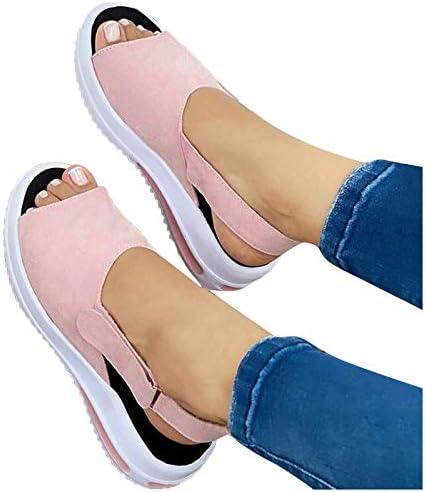 UQGHQO Sandalet Kadın Platformu, 2021 Peep Toe Platformu Sandalet Ayakkabı Yaz Takozlar Ayak Bileği Kayışı Ayakkabı