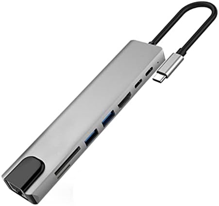 8 in 1 Çok Portlu USB-C hub'dan 4K HDMI USB 3.0 Aux Adaptörüne