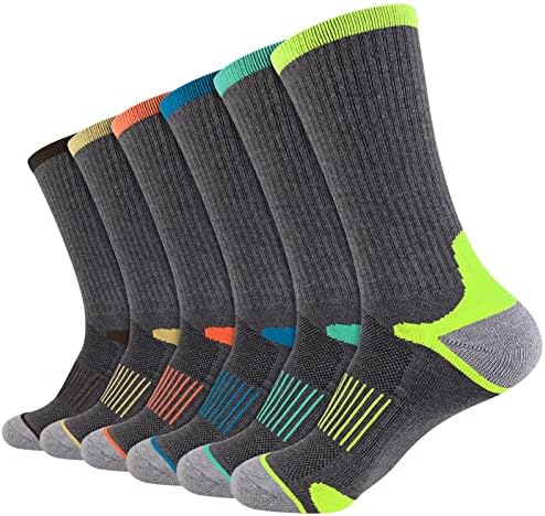 JOYNÉE Erkek Atletik Ekip Çorap Erkekler için Yastık Rahat Spor Egzersiz Çorap 6 Paket