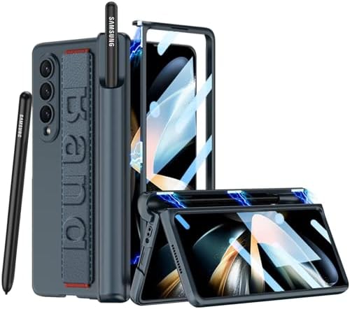Kayışlı Galaxy Z Fold 4 için ELEPİK Grip Serisi Kılıf [Tutması Kolay ve Rahat], Dahili Temperli Cam Ekran Koruyucu