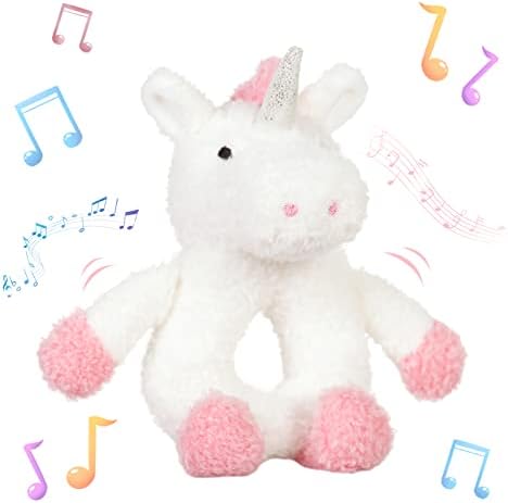 Kayısı Kuzu Bebek Unicorn Yumuşak çıngıraklı oyuncak, peluş Doldurulmuş Hayvan Yenidoğan Yumuşak El Kavrama Çalkalayıcı