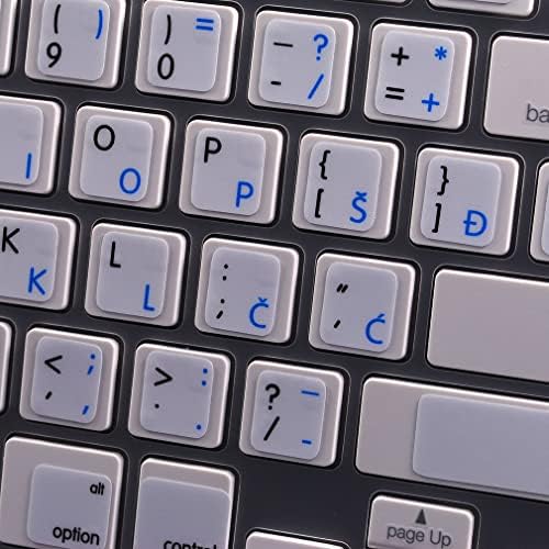 MAC Hırvatça / Slovence - İngilizce Şeffaf Olmayan Klavye Çıkartmaları Dizüstü Bilgisayar, Masaüstü ve Dizüstü Bilgisayar