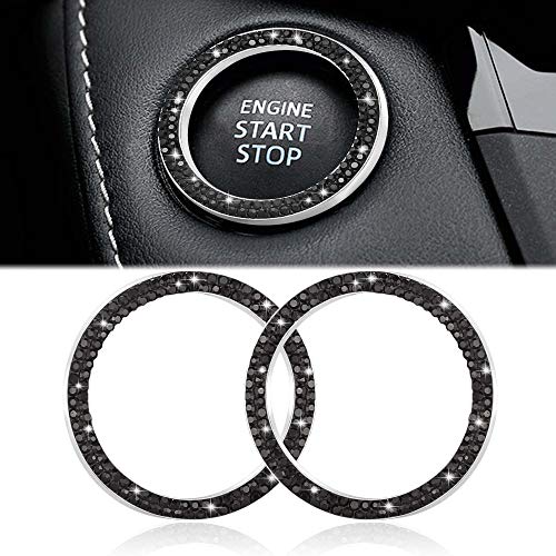WINKA Araba Motorları Start Stop Aksesuarları Araba İç Dekorasyon için Siyah 2 adet Rhinestone Sticker