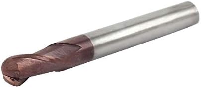 X-DREE Kesme Yarıçapı Tungsten Çelik Çift Flüt Bilyalı borular borular parmak freze (Kesme Yarıçapı Tungsten Çelik