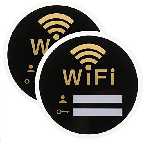 ONLYKXY 2 adet Akrilik Wifi Şifre İşareti 10x1 0cm/3.9x3.9 inç Kendinden Yapışkanlı wifi burcu Kurulu Ev veya Halka