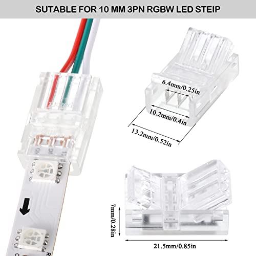 20 Parça 3 Pin LED ışık konnektörleri şerit tel hızlı bağlantı LED uzatma 3 Pin LED şerit konektörü 10mm Terminal