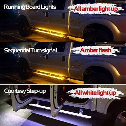 OFFROADTOWN 2 pcs 70 inç kamyon LED kurulu koşu ışık için genişletilmiş ve ekip kabin kamyon Beyaz / Amber dönüş sinyali