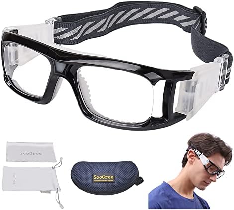 SooGree Spor Gözlük-Raketbol Gözlük Koruyucu Gözlük Erkekler ve Kadınlar için Sönümleme ve Anti Sis Ayarlanabilir
