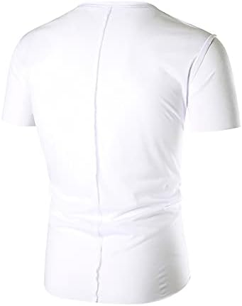 Erkek V boyun Tee Gömlek yaz basit kısa kollu tişört katı rahat yumuşak performans atletik üstleri