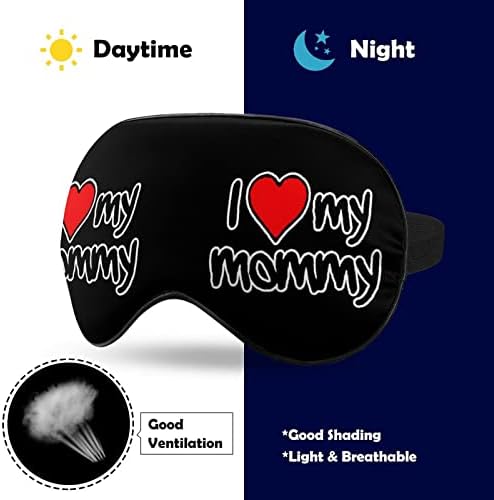 Annemi Seviyorum Komik Uyku Göz Maskesi Yumuşak Körü Körüne Göz Kapağı Ayarlanabilir Kayış ile Gece Siperliği Erkekler