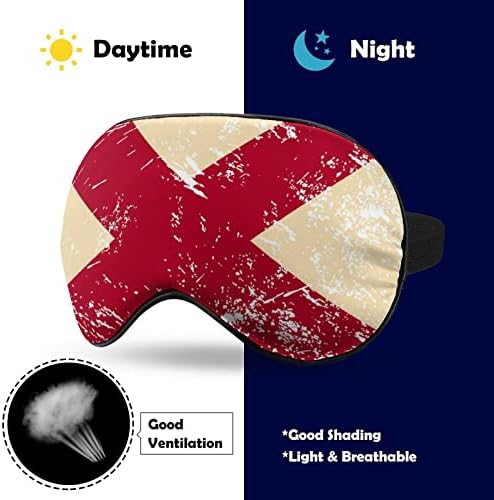Alabama Eyalet Bayrağı Komik Uyku Göz Maskesi Yumuşak Körü Körüne Göz Kapağı Ayarlanabilir Kayış ile Gece Siperliği
