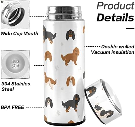 CaTaKu Köpekler Paws Su Şişesi Yalıtımlı 16 oz Hayvanlar Paslanmaz Çelik Şişe Termos Şişe Kahve Su İçecek Kullanımlık