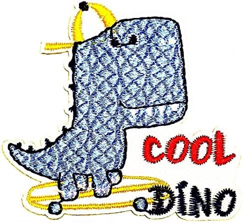 Kleenplus Karikatür Çocuk Çocuk Dinozor Kaykay Yama İşlemeli Rozet Demir On Dikmek Amblemi Ceketler Kot Pantolon Sırt